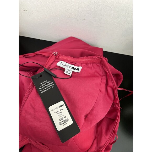 Fashion Nova Women Maxi Dress - Fuchsia Size M Off Shoulder Hidden Back zipper - Picture 10 of 11